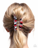 Linear Legato - Red Hair Clip - Paparazzi Accessories Hair Clip Bedazzle Me Pretty Mobile Fashion Boutique