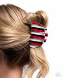 Linear Legato - Red Hair Clip - Paparazzi Accessories Hair Clip Bedazzle Me Pretty Mobile Fashion Boutique