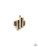 Linear Loot - Brass Ring - Paparazzi Accessories Ring Bedazzle Me Pretty Mobile Fashion Boutique