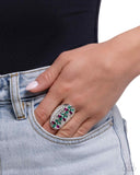 Linear Lush - Green Ring - Paparazzi Accessories Ring Bedazzle Me Pretty Mobile Fashion Boutique