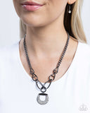 Linked Leader - Black Necklace - Paparazzi Accessories Necklace Bedazzle Me Pretty Mobile Fashion Boutique