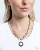 Linked Leader - Silver Necklace - Paparazzi Accessories Necklace Bedazzle Me Pretty Mobile Fashion Boutique