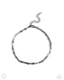 Linked Legacy - Black Anklet - Paparazzi Accessories Anklet Bedazzle Me Pretty Mobile Fashion Boutique