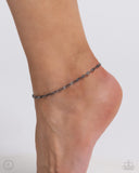 Linked Legacy - Black Anklet - Paparazzi Accessories Anklet Bedazzle Me Pretty Mobile Fashion Boutique