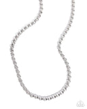 Linked Lounge - Silver Mens Necklace - Paparazzi Accessories Mens Necklace Bedazzle Me Pretty Mobile Fashion Boutique