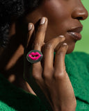 Lip Labor - Pink Ring - Paparazzi Accessories Ring Bedazzle Me Pretty Mobile Fashion Boutique