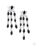 Lively Lure - Black Post Earrings - Paparazzi Accessories Post Earrings Bedazzle Me Pretty Mobile Fashion Boutique