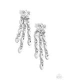 Lively Lure - White Post Earrings - Paparazzi Accessories Post Earrings Bedazzle Me Pretty Mobile Fashion Boutique
