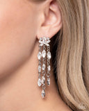 Lively Lure - White Post Earrings - Paparazzi Accessories Post Earrings Bedazzle Me Pretty Mobile Fashion Boutique