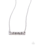 Living The Mom Life - Silver Necklace - Paparazzi Accessories Necklace Bedazzle Me Pretty Mobile Fashion Boutique