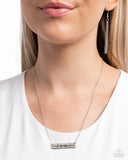 Living The Mom Life - Silver Necklace - Paparazzi Accessories Necklace Bedazzle Me Pretty Mobile Fashion Boutique