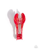 Lobster Leisure - Red Hair Clip - Paparazzi Accessories Hair Clip Bedazzle Me Pretty Mobile Fashion Boutique