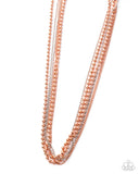 Lockdown Layers - Copper Necklace - Paparazzi Accessories Necklace Bedazzle Me Pretty Mobile Fashion Boutique
