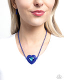 Locket Leisure - Blue Necklace - Paparazzi Accessories Necklace Bedazzle Me Pretty Mobile Fashion Boutique