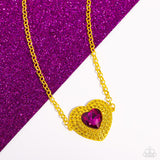Locket Leisure - Yellow Necklace - Paparazzi Accessories Necklace Bedazzle Me Pretty Mobile Fashion Boutique