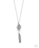 Logging Off - Silver Necklace - Paparazzi Accessories Necklace Bedazzle Me Pretty Mobile Fashion Boutique