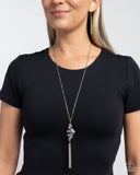 Logging Off - Silver Necklace - Paparazzi Accessories Necklace Bedazzle Me Pretty Mobile Fashion Boutique
