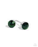 Logical Light - Green Post Earrings - Paparazzi Accessories Post Earrings Bedazzle Me Pretty Mobile Fashion Boutique