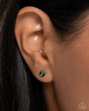 Logical Light - Green Post Earrings - Paparazzi Accessories Post Earrings Bedazzle Me Pretty Mobile Fashion Boutique