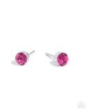 Logical Light - Pink Post Earrings - Paparazzi Accessories Post Earrings Bedazzle Me Pretty Mobile Fashion Boutique
