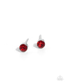 Logical Light - Red Post Earrings - Paparazzi Accessories Post Earrings Bedazzle Me Pretty Mobile Fashion Boutique
