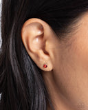 Logical Light - Red Post Earrings - Paparazzi Accessories Post Earrings Bedazzle Me Pretty Mobile Fashion Boutique