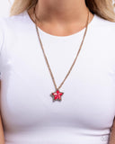 Lone Star Story - Red Necklace - Paparazzi Accessories Necklace Bedazzle Me Pretty Mobile Fashion Boutique