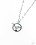 Longhorn Lasso - Blue Necklace - Paparazzi Accessories Necklace Bedazzle Me Pretty Mobile Fashion Boutique