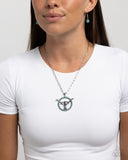 Longhorn Lasso - Blue Necklace - Paparazzi Accessories Necklace Bedazzle Me Pretty Mobile Fashion Boutique
