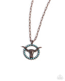 Longhorn Lasso - Copper Necklace - Paparazzi Accessories Necklace Bedazzle Me Pretty Mobile Fashion Boutique