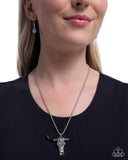 Longhorn Legacy - Black Necklace - Paparazzi Accessories Necklace Bedazzle Me Pretty Mobile Fashion Boutique