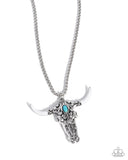 Longhorn Legacy - White Necklace - Paparazzi Accessories Necklace Bedazzle Me Pretty Mobile Fashion Boutique