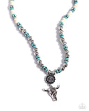 Longhorn Longevity - White Necklace - Paparazzi Accessories Necklace Bedazzle Me Pretty Mobile Fashion Boutique