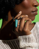 Longhorn Luxe - Blue Ring - Paparazzi Accessories Ring Bedazzle Me Pretty Mobile Fashion Boutique
