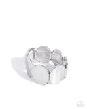 Longing for More - White Bracelet - Paparazzi Accessories Bracelet Bedazzle Me Pretty Mobile Fashion Boutique