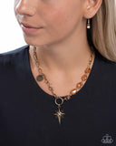 Loose and Wild - Gold Necklace - Paparazzi Accessories Necklace Bedazzle Me Pretty Mobile Fashion Boutique