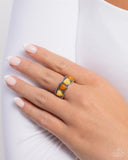 Lost in Love - Yellow Ring - Paparazzi Accessories Ring Bedazzle Me Pretty Mobile Fashion Boutique