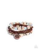 Lotus Moment - Copper Bracelet - Paparazzi Accessories Bracelet Bedazzle Me Pretty Mobile Fashion Boutique