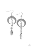Lounging Laurel - Silver Earrings - Paparazzi Accessories Earrings Bedazzle Me Pretty Mobile Fashion Boutique