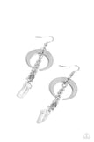 Lounging Laurel - White Earrings - Paparazzi Accessories Earrings Bedazzle Me Pretty Mobile Fashion Boutique