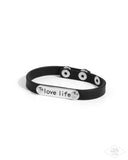 Love Life - Black Bracelet - Paparazzi Accessories Bracelet Bedazzle Me Pretty Mobile Fashion Boutique