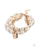 LOVE-Locked Legacy - Gold Bracelet - Paparazzi Accessories Bracelet Bedazzle Me Pretty Mobile Fashion Boutique