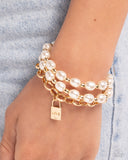LOVE-Locked Legacy - Gold Bracelet - Paparazzi Accessories Bracelet Bedazzle Me Pretty Mobile Fashion Boutique