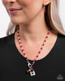 Love Match - Red Necklace - Paparazzi Accessories Necklace Bedazzle Me Pretty Mobile Fashion Boutique