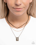 Loveable Layers - Brass Necklace - Paparazzi Accessories Necklace Bedazzle Me Pretty Mobile Fashion Boutique