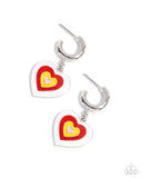 Loveable Leisure - White Earrings - Paparazzi Accessories Earrings Bedazzle Me Pretty Mobile Fashion Boutique