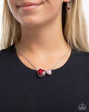 Lovely Couple - Red Necklace - Paparazzi Accessories Necklace Bedazzle Me Pretty Mobile Fashion Boutique