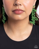 Lucky Legato - Green Post Earrings - Paparazzi Accessories Post Earrings Bedazzle Me Pretty Mobile Fashion Boutique