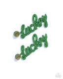 Lucky Legato - Green Post Earrings - Paparazzi Accessories Post Earrings Bedazzle Me Pretty Mobile Fashion Boutique