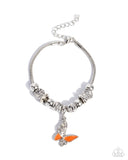 Luminescent Landing - Orange Bracelet - Paparazzi Accessories Bracelet Bedazzle Me Pretty Mobile Fashion Boutique